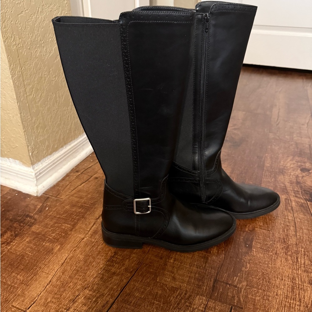 JCPenney Black Over the Knee Boots with Sleek Design